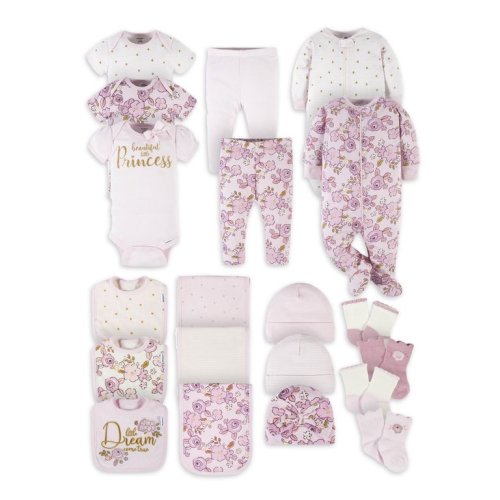 Gerber Baby Girl Newborn Shower Gift Set, 20-Piece (Newborn-0/6 Months) - Gerber Baby Girl Newborn Shower Gift Set, 20-Piece (Newborn-0/6 Months)