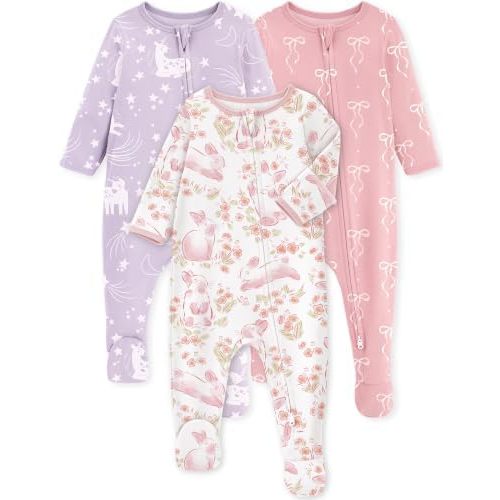 Yoofoss Baby Pajamas 100% Organic Cotton Baby Sleepers for Newborn 0-3 3-6 6-9 Months Boys Girl Clothes 3pcs Footed PJs