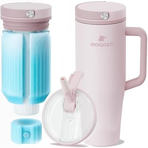 Reuseable Breastmilk Storage Bottle, Portable Breast Milk Cooler for Outdoor Travel TSA Approved, 40oz Larger Capacity Chiller Container Keeps Milk Fresh for 24+ Hours (Pink)