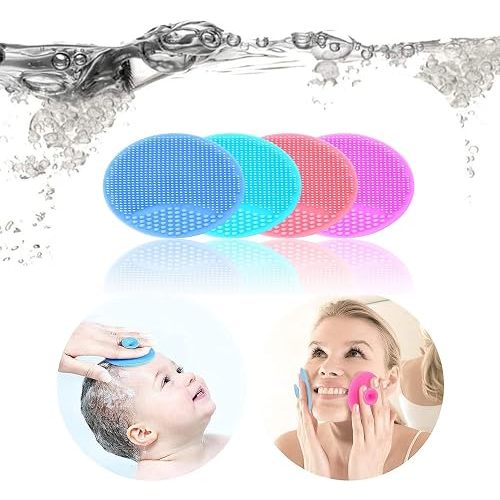 4Pack Baby Cradle Cap Brush for Exfoliate and Massage With Bright Color, Appears Very Interesting to The Kids of Young Age