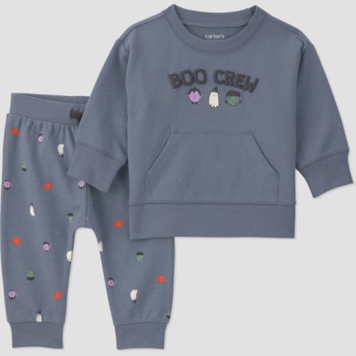 Carter's Just One You® Baby Boys' 2pc "Boo Crew" Sweatshirt and Sweatpants - Gray 18M