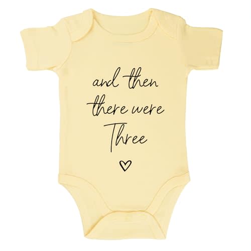 SproutJoy And Then There Were Three Bodysuit for Baby Pregnancy Announcement Bodysuit for Grandparents Unisex Infant