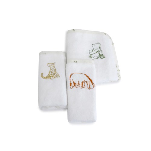Bubba Blue Classic Pooh 3pk Face Washers | David Jones