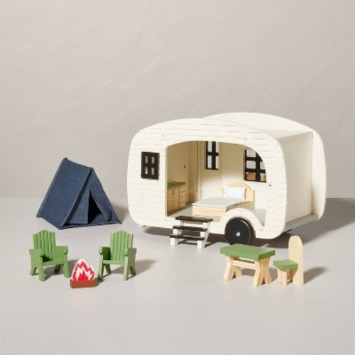 Toy Doll Camper with Accessories - Hearth & Hand™ with Magnolia: Polyester and Wood, Fits 1 Inch Dolls, Spot Clean