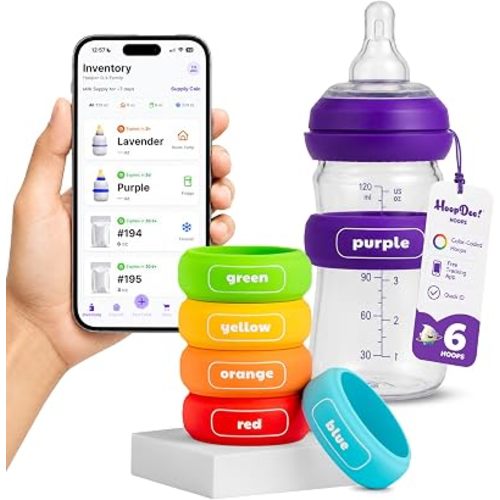 Baby Bottle Labels for Daycare, NFC Silicone Bands, 6ct