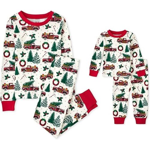 The Children's Place unisex-baby Family Matching, Christmas and Holiday Pajama Sets, Cotton