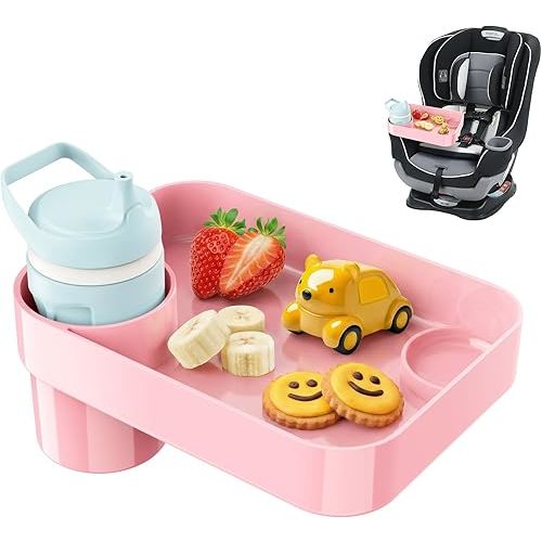 Car Seat Snack Tray for Toddlers (Pink)