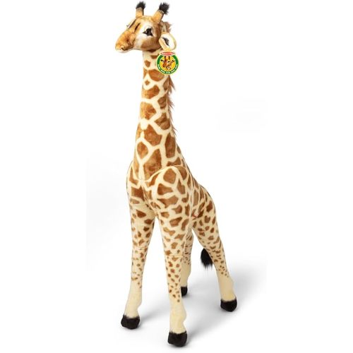 Melissa & Doug Giant Giraffe Stuffed Animal, Lifelike Plush Toy Stands Over 4-Feet Tall, Surface Washable Pretend Play Toddler Toys for Girls & Boys 3+