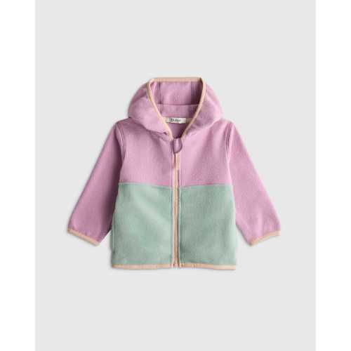 Kids Microfleece Cozy Jacket - Baby in Lavender/Aqua
