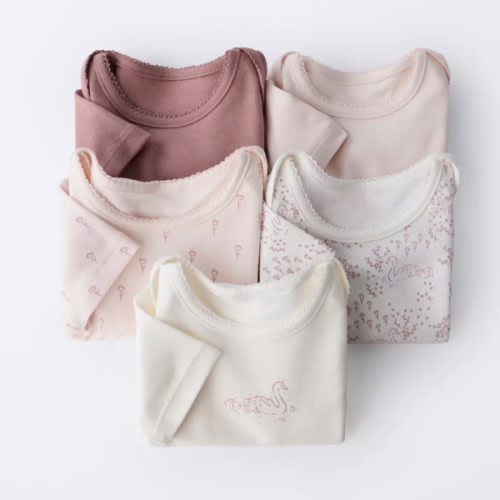 FIVE-PACK OF SWAN BODYSUITS - Pink | ZARA United States