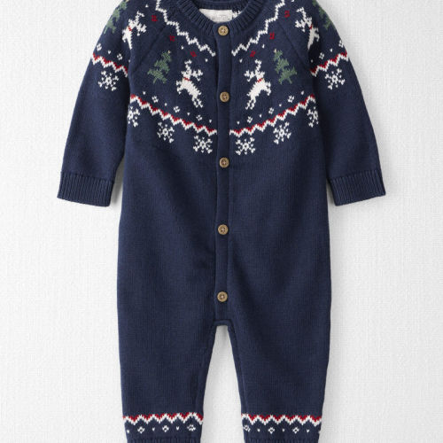 Baby Organic Cotton Fair Isle Sweater Knit Jumpsuit | Carter’s Oshkosh Canada