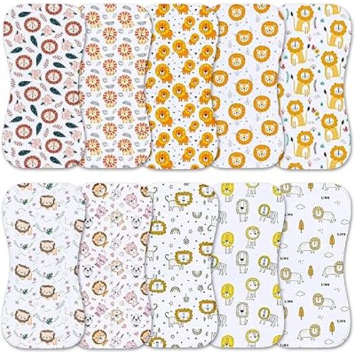 10-Pack Burp Cloths for Baby Boys and Girls - Organic Baby Burp Cloth,Baby Washcloths, Burp Rags, Large Neutral Burp Clothes for Newborn