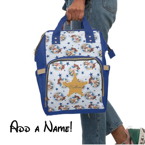 Toy Story Sheriff Woody Diaper Backpack, Disney Diaper Bag, Disney Vacation Bag, Toddler Diaper Bag, Large Diaper Backpack, Woody Backpack