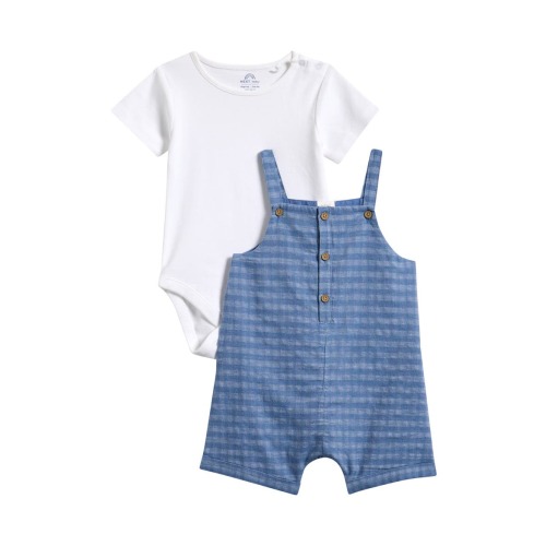 Gingham Denim Romper & Bodysuit Set