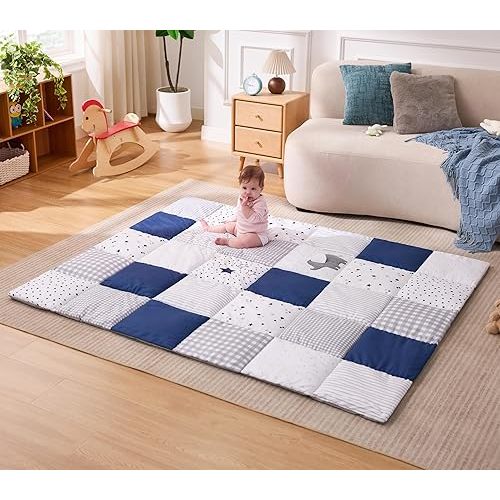 UTEX Baby Play Mat for Floor, 59 x71 Playpen Mat, Thick Cushioned Play Mat for Baby and Infants, Non-Slip & Machine Washable