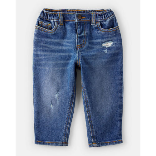 Baby Boy  Tapered Distressed Denim Jeans - Medium Wash - OshKosh B'gosh | Carter's