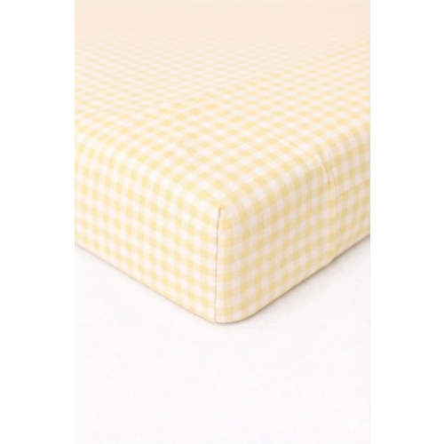 Yellow White Gingham Crib Sheet