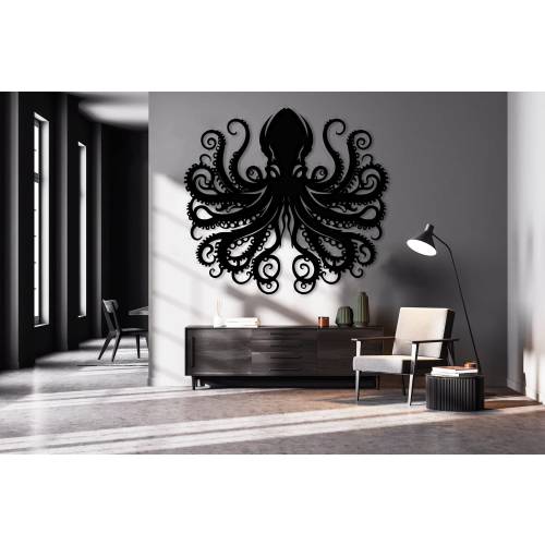 Ocean Monster Metal Wall Art, Kraken Metal Wall Decor, Beach House Decor, Nautical Bathroom Decor, Gothic Bathroom Decor, Nautical Gifts