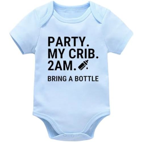Party My 2am Bring A Bottle Baby Bodysuits Funny Newborn Clothes Novelty Infant Romper Outfits Long Sleeve