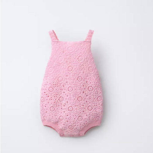 PLAIN CROCHETED FLOWER ROMPER - Pink | ZARA United States