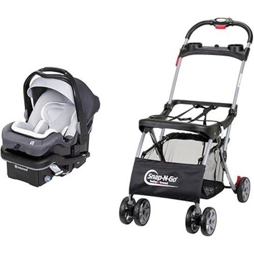 Baby Trend Secure-Lift 35 Infant Car Seat and Snap N Go EX Foldable Universal Infant Carrier with Storage and Cup Holders