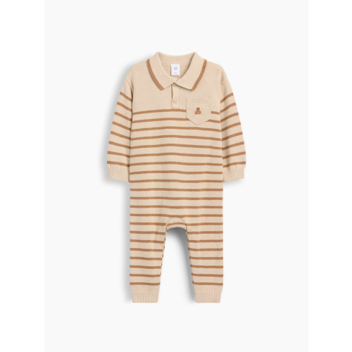 Baby Stripe Polo Sweater One-Piece