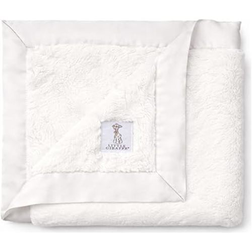 Little Giraffe Baby Blanket - Luxe Soft Blanket with Satin Trim - Baby Stroller Blanket - Newborn Baby Essentials & Baby Gifts - 29x35" - Cream