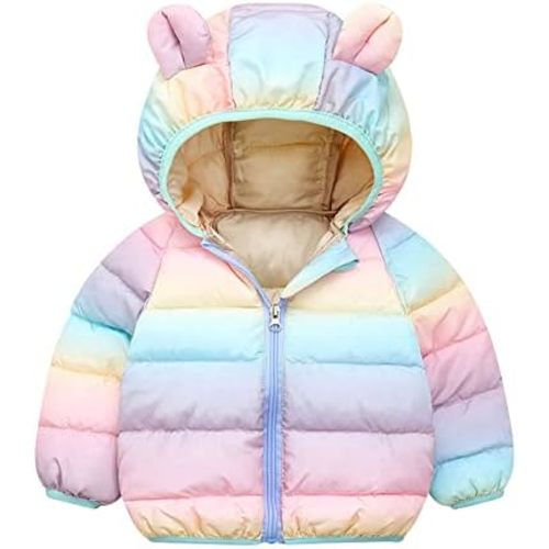 Winter Down Coats for Kids Baby Boys Girls Light Puffer Padded Jacket Bear Hoods Infant Outerwear