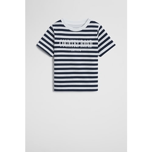 Navy Stripe Australian Cotton Short Sleeve Heritage Tee - New Logo | Country Road