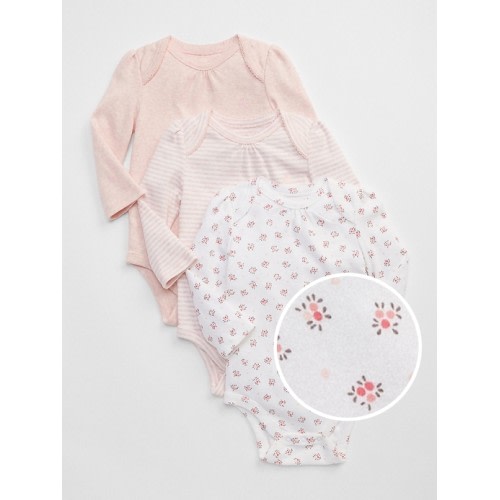 Baby First Favorite Floral Long Sleeve Bodysuit (3-Pack)