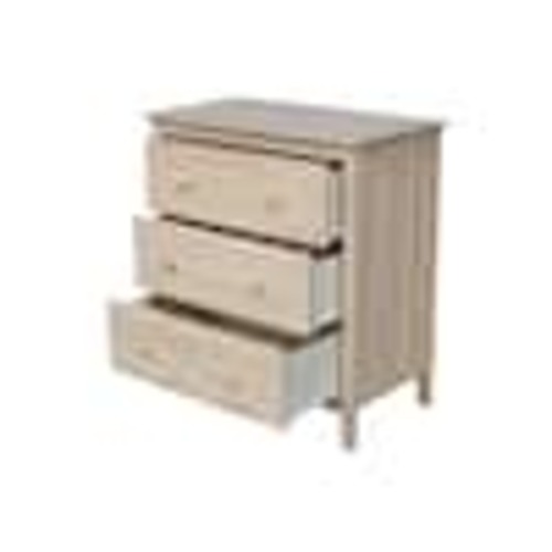 3-Drawer Unfinished Wood Chest of Drawers