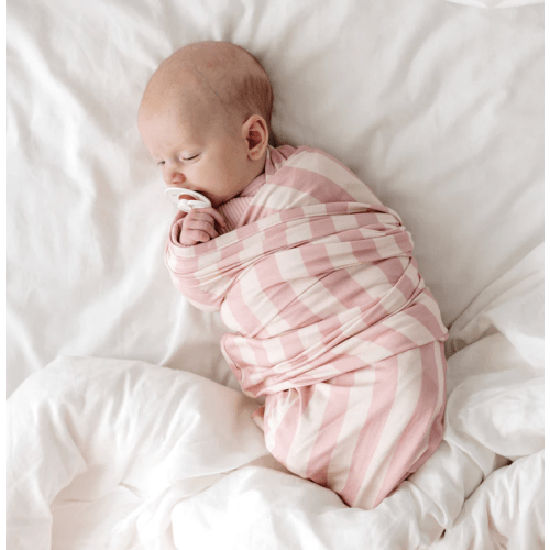 Baby Swaddle - Pink Musk Stripe