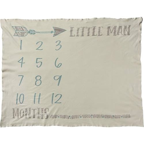 Primitives by Kathy Baby Milestone Blanket, 42 x 36-Inches, Cream
