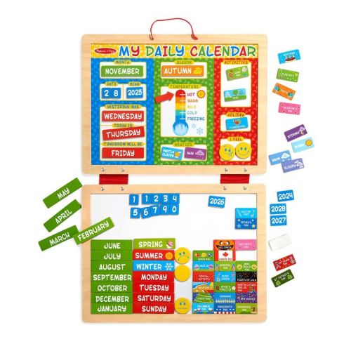 Melissa & Doug My First Daily Magnetic Calendar: Educational Learning Tool for Kids with 84 Wooden Pieces