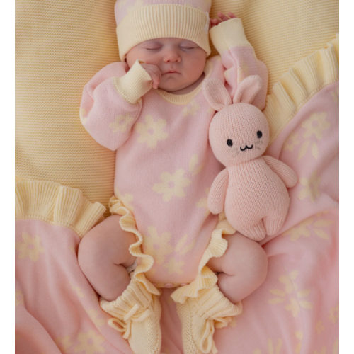 Knit Romper | Daisy Floral Lemon – Little and Fern