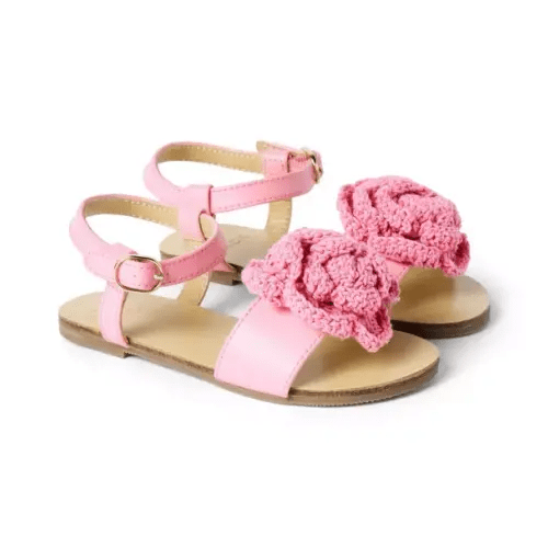 Girl Spring Pink Crochet Flower Sandal by Janie and Jack