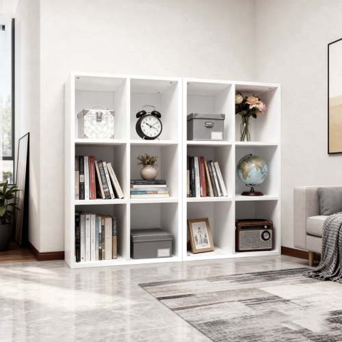 2PCS 6-Cube Storage Organizer | Open Cubby Shelving Unit Bookcase for Home Office, Bedroom, Closet & Display Storage White
