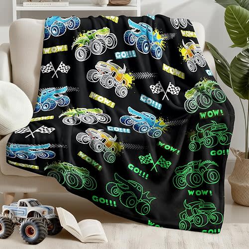 Truck Car Gifts Blanket Glow in The Dark Truck Throw Blanket