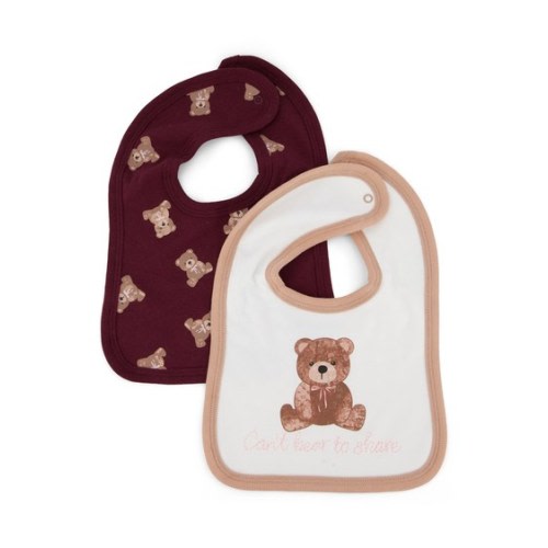 Dark Red Baby 2 Pack Bibs | Best&Less™ Online
