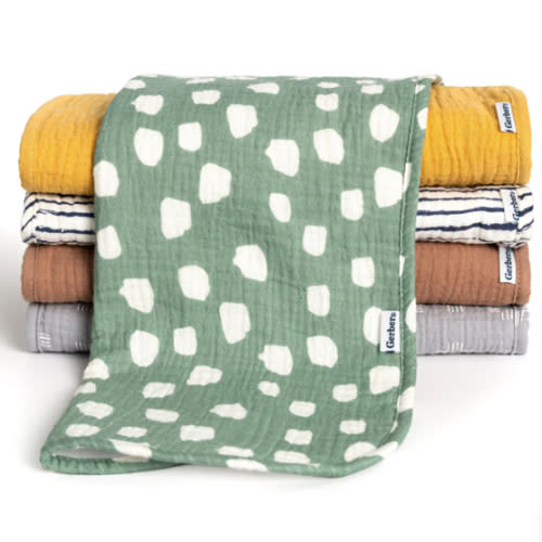 5-Pack Baby Neutral Teal Dots Muslin Burp Cloths – Gerber Childrenswear
