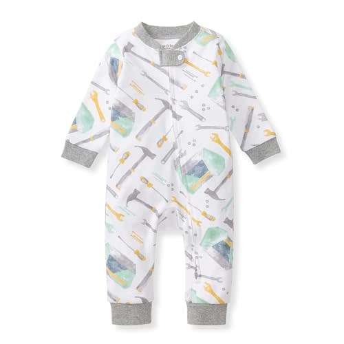 Burt's Bees Baby baby-boys Sleep and Play Pjs, 100% Organic Cotton One-piece Zip Front Footless Romper Jumpsuit Pajamas