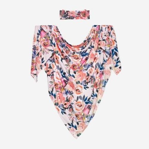 Infant Dusk Rose Swaddle Headband Set - Posh Peanut
