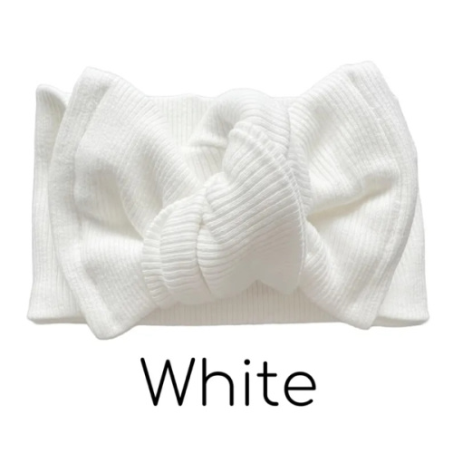 Organic Ribbed Cotton Baby and Newborn Headwrap: Adjustable Knotted Bow