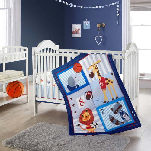 Nanshing Sport Star 3 Piece Baby Nursery Crib Bedding Set