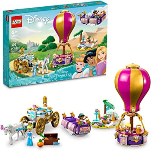 LEGO Disney Princess Enchanted Journey Building Set - 3in1 Playset with Cinderella, Jasmine, Rapunzel Mini Dolls, Toy Horse & Carriage, Hot Air Balloon, Gift for Girls, Boys, and Kids Ages 6+, 43216