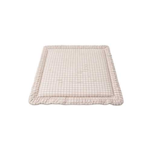 Beige Gingham Soft Padded Baby Playmat Floor Mat Tummy Time Play Space Newborn Toddler