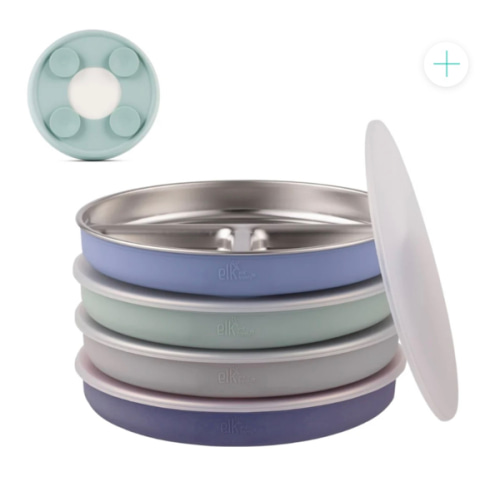 7.8" Stainless Steel Divided Plates with Suction Sleeve