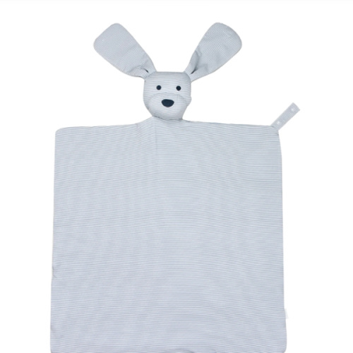 Dusty Blue Mini-Stripe Dog Lovey Blanket