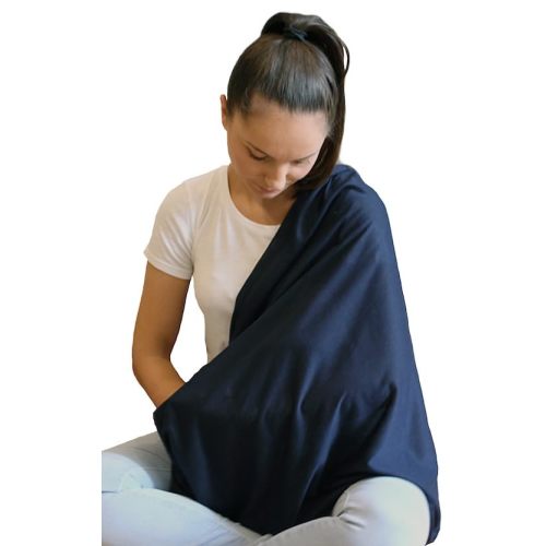 Nursing Covers for Breastfeeding, Soft Infinity Scarf Shawl Cover Up - Lightweight, Breathable Privacy Nursing Wrap in Navy Blue