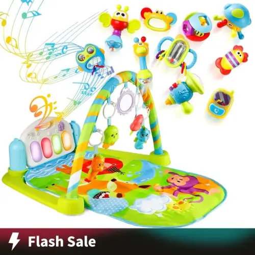 Baby Play Gym with Kick Piano and Musical Toys - Activity Ma - TikTok Shop